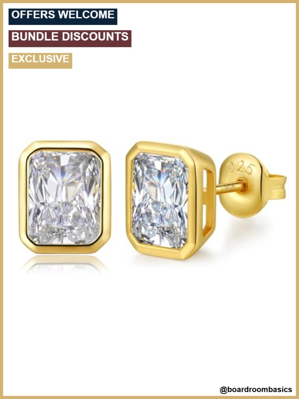 925 Sterling Silver CZ Stud Earrings Hypoallergenic for Women Men
